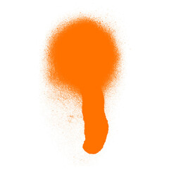 Abstract Orange Spray Paint Blob on Black Backdrop Artistic Expression Design Element