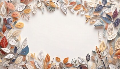 淡い色合いの葉っぱのフレーム