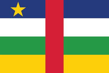 Central African Republic Flag Vector Clipart Illustration – High-Quality Digital Artwork of the National Flag with Bold Colors and Crisp Lines