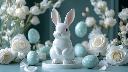 Obraz premium Enchanting Easter Composition with a Mint Green Color Palette