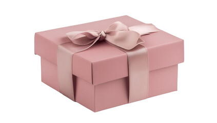 Obraz premium a pink gift box tied with a satin ribbon ideal for presenting thoughtful gifts on special occasions like birthdays or holidays
