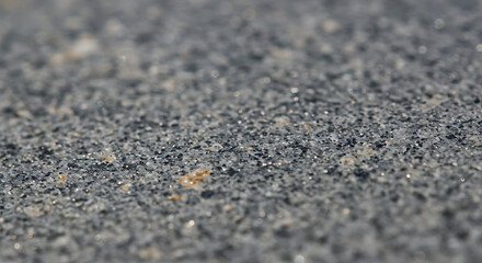 Close-up Texture of Asphalt Road Surface Grey Granular Material