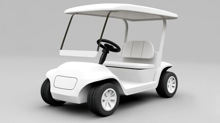 Fototapeta premium White golf cart isolated on grey background.