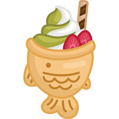 a vector of a taiyaki ice cream