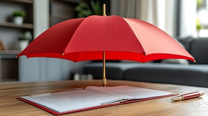 Red Umbrella Protects Documents.