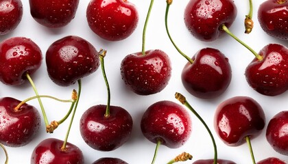 pattern of red freshness cherries