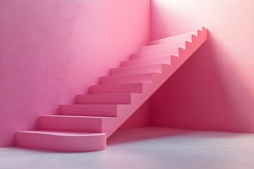 Fototapeta premium schody, nieskończoność, surrealizm, droga, metafora, minimalizm, przestrzeń, tajemnica, pustka, iluzja, pastelowe kolory, architektura, symbolika, decyzje, nieznane, przyszłość, abstrakcja, psychologi