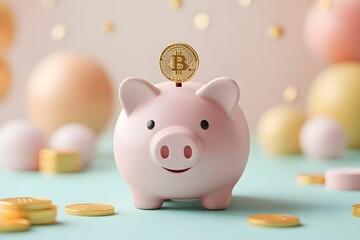 oszczędzanie, finanse, pieniądze, budżet, inwestowanie, ekonomia, rozwój finansowy, stabilność, świadomość finansowa, symbol, sukces, minimalizm, grafika 3D, pastelowe barwy, estetyka, subtelność, biz
