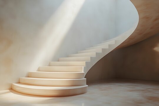 schody, nieskończoność, iluzja optyczna, paradoks, surrealizm, pętla, cykl życia, abstrakcja, minimalizm, pastelowe kolory, niekończąca się droga, metafora, filozofia, refleksja, tajemnica, introspekc