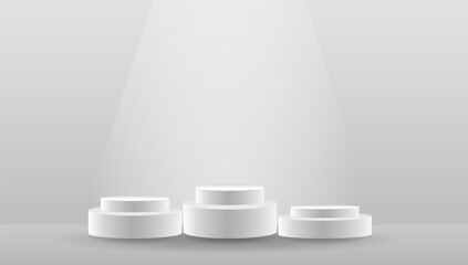 The winner's podium. A podium for awarding, a grayscale template.  Vector illustration. 