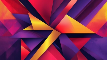 A vibrant, abstract digital artwork featuring a gradient of red, purple, and yellow hues