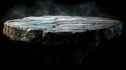 Floating Stone Platform In Dark Background