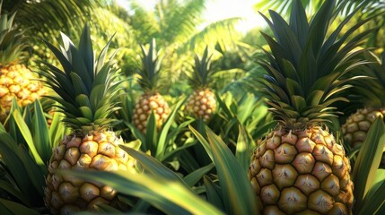 Fototapeta premium pineapple garden fresh