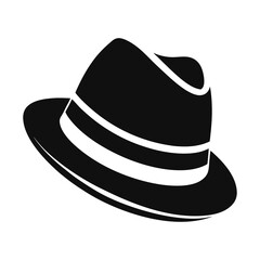 Hat Silhouette Icon - Black Flat Vector Illustration of a Fashion, Clothing, and Accessory Symbol for Design, Branding, Shopping, Style, Vintage, Western, Costume, and Headwear Graphics PNG