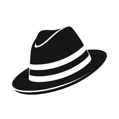Hat Silhouette Icon - Black Flat Vector Illustration of a Fashion, Clothing, and Accessory Symbol for Design, Branding, Shopping, Style, Vintage, Western, Costume, and Headwear Graphics PNG