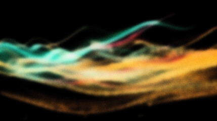 Grain noise texture Abstract art blurred lines of glowing colors on a dark background