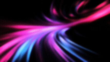 Grain noise texture Abstract blur of swirling, vibrant pink and blue light against dark space