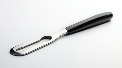 Obraz premium Sleek, modern cheese knife with a black handle. Perfect for slicing and serving.