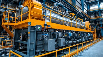 Sustainable biomass gasification system converting organic waste into renewable syngas for green energy.