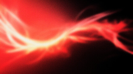 Grain noise texture Abstract Ethereal, red, wavy light trails against a dark background