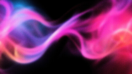 Grain noise texture Abstract Flowing colorful smoke swirls on a dark background