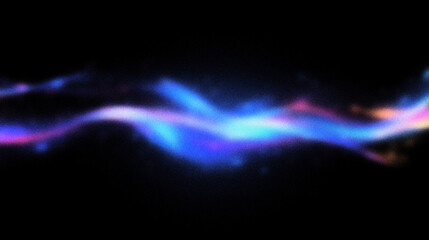 Grain noise texture Abstract glowing light streak with colorful blurred trails on black