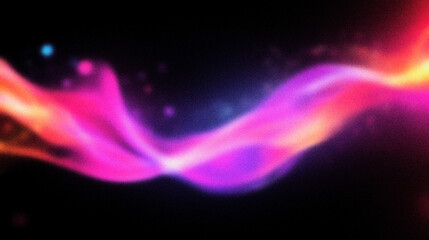 Grain noise texture Abstract glowing waves, vibrant colors on a blurred black background