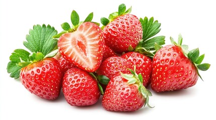 Juicy Red Strawberries, Freshly Picked