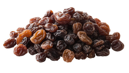Obraz premium a pile of dark and golden raisins showcasing their wrinkled texture and varying shades commonly used in cooking baking and as a healthy snack