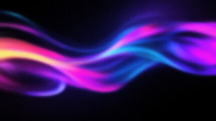 Fototapeta premium Grain noise texture Abstract Swirling colorful light trails on a dark background