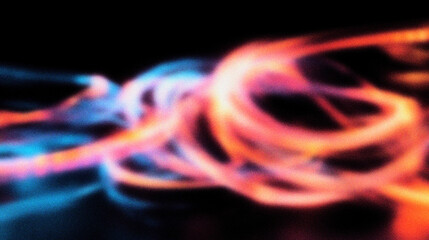 Grain noise texture Abstract vibrant glowing intertwined light trails in blurred motion