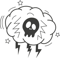 Comic-style zap, bam, and smoke sketch elements for dynamic designs. Featuring comical, negative expressions and bad words commonly used in social media