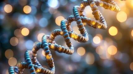 A genome editing in a cuttingedge genetics lab with bokeh effects, showcasing realtime genetic editing and futuristic scientific advancements