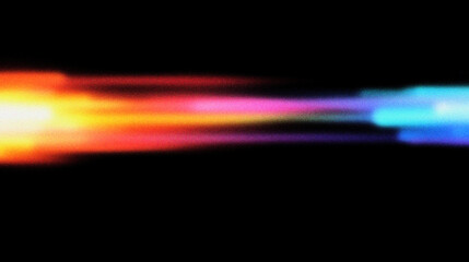 Grain noise texture Blurred motion. Bright neon lights on black background. Abstract