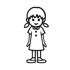 シンプルな女の子のイラスト素材