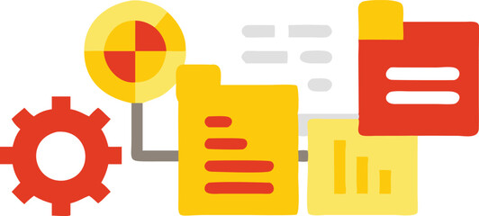 Fototapeta premium Illustration of kitchen utensil sets and tools with business and web concept icons