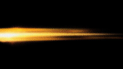 Grain noise texture Blurry golden horizontal light streak against a dark background