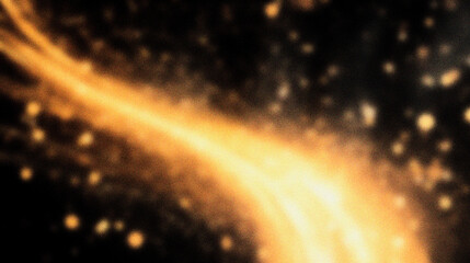 Grain noise texture Ethereal golden light flows across a dark, sparkling backdrop