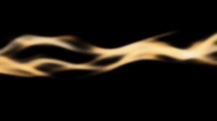Grain noise texture Golden, blurred waves in the darkness. Abstract