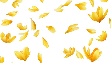 a scattering of vibrant yellow flower petals against a light background creating a cheerful and uplifting visual it symbolizes beauty and nature suitable for various design purposes