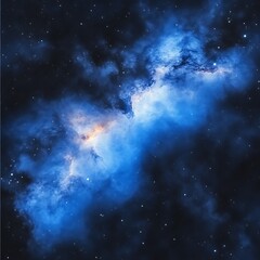 Obraz premium Cosmic Nebula, Starry Night, Space, Blue, Glowing, Celestial, Background, Astronomy, Science Fiction, Wallpaper