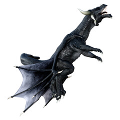 3D Rendering Fairy Tale Dragon on White