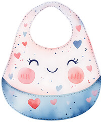 Cute bib design with heart patterns for babies.