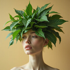 Ethereal Beauty with Greenery Headpiece