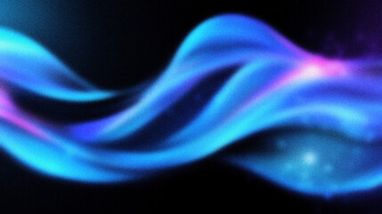 Grain noise texture Wavy blue and pink glow, dark backdrop, light effect
