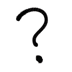 Minimalist question mark symbol in black marker on white backdrop Perfect for concept and design projects