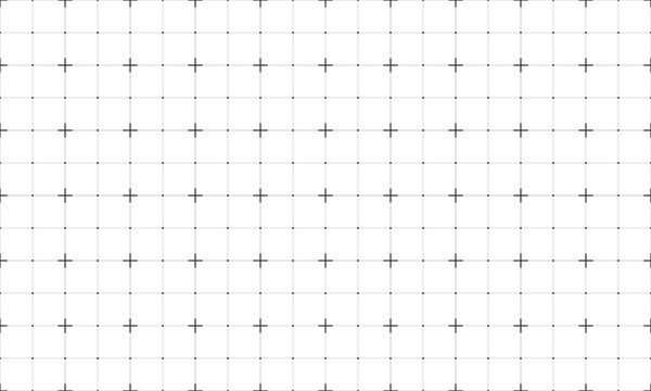 Transparent background with a black line grid creating a square pattern. Blueprint background for technology, architecture, or infographic project concept. Blank grid paper sheet vector illustration