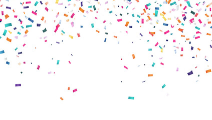 vibrant scattering of colorful confetti against a white background suggesting a festive atmosphere suitable for celebrations parties or special events
