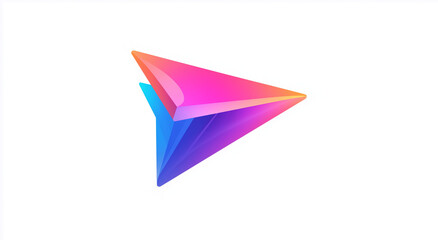 Fototapeta premium Abstract Colorful Triangular Play Button Design Element