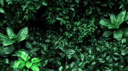 Lush Green Tropical Foliage  Vibrant Leaf Texture  Nature Background